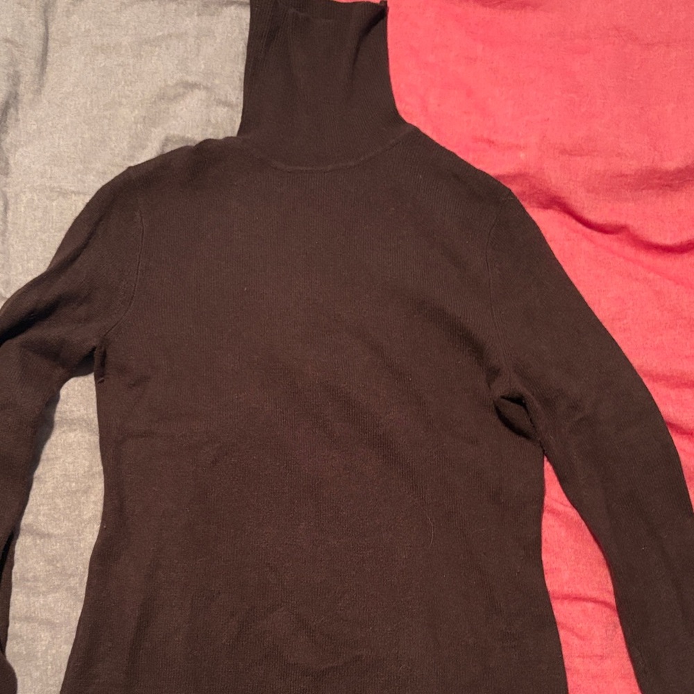 Madison Women's Brown Cashmere Turtleneck Sweater